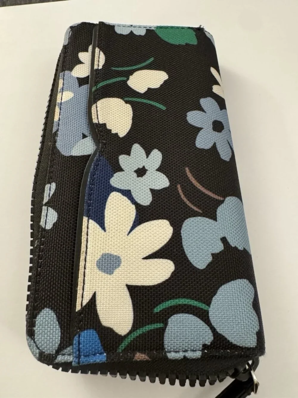 Kate Spade Jae Bold Bloom Zip Around Continental Wallet Blue Multi Floral EB1